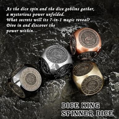 Haxtec Spinner Dice 7-in-1 Metal DND Dice Set Unique Dice Spinner Goblins Metal D&D Die for Dungeons and Dragons DND Gifts - Image 8