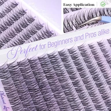 Natural Lash Clusters Kit Wispy Lash Extension Kit Waterproof Lash Clusters C Curved Cluster Eyelash Extensions Kit 144pcs Individual Lashes 10-16mm Eyelash Extension Kit by Lanflower - Image 7