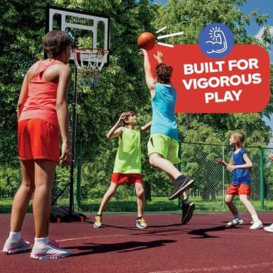 Kids Basketball Hoop Outdoor - 33 inch Backboard, 70-84in Adjustable Height, Portable Basketball Hoops & Goals for Kids/Teenagers/Youth in Backyard/Driveway/Indoor - Fillable Base - Image 6