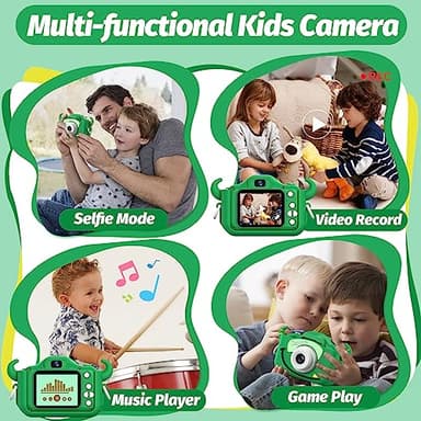 Goopow Kids Camera Toys for 3-8 Year Old Girls Boys,Children Digital Video Camcorder Camera with Cartoon Soft Cover, Best Chritmas Birthday Festival Gift for Kids - 32G SD Card Included - Image 4