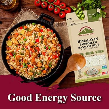 Himalayan Chef Parboiled Basmati Rice, Healthy & Extra Long Grain Rice, Premium Quality, Fluffy Quick Cooking Aromatic, Non-GMO, Halal and Kosher Certified - 10 lbs - Image 2
