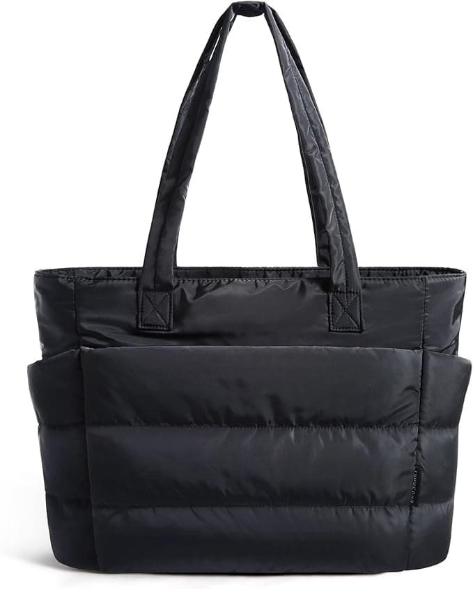 BAGSMART Tote Bag for Women, Lightweight Puffy Tote Bag with Compartments Shoulder Bag Handbag for Travel, Work, Gym - Image 1
