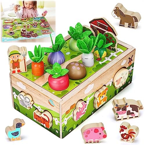 Montessori Wooden Sensory Toddler Toys: Toy for 1 Year Old Boys Girls Birthday Gifts | 1st One First Birthday Gift for 1 Year Old Girl Boy, Educational Learning Toy for 1-2 Year Old Fine Motor Skills - Image 1