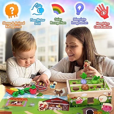 Montessori Wooden Sensory Toddler Toys: Toy for 1 Year Old Boys Girls Birthday Gifts | 1st One First Birthday Gift for 1 Year Old Girl Boy, Educational Learning Toy for 1-2 Year Old Fine Motor Skills - Image 4