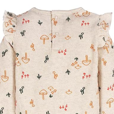 Gerber Baby Girls 2-Pack Long Ruffle Sleeve Onesies, Mushrooms, 6-9 Months - Image 4
