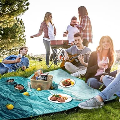 VILLEY Picnic Blanket, 3-Layer Camping Blanket 52"x75", Machine Washable, Water Repellent and Sandproof, Packable and Portable for Camping, Travel, Park, Beach and Indoor Use - Image 7