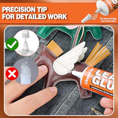 GleamGlee Leather Glue, 60ml Clear, High Strength & Flexible & Waterproof & Clear Leather Repair Glue for Jackets, Purses, Handbags, Sofa, Furniture, Car Seat, Shoes - Image 5
