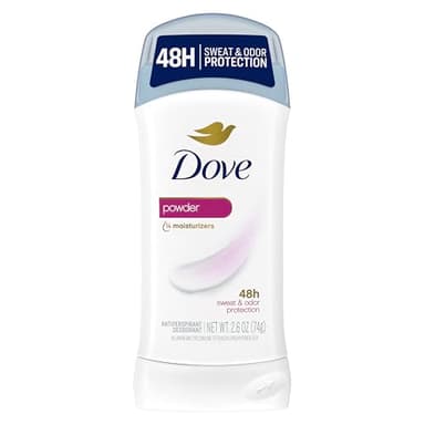 Dove Invisible Solid Antiperspirant Deodorant Stick for Women, Powder, For All Day Underarm Sweat & Odor Protection 2.6 oz, 6 Count - Image 1