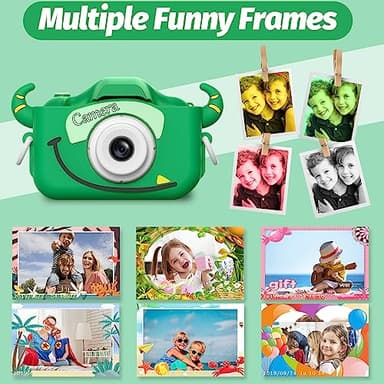 Goopow Kids Camera Toys for 3-8 Year Old Girls Boys,Children Digital Video Camcorder Camera with Cartoon Soft Cover, Best Chritmas Birthday Festival Gift for Kids - 32G SD Card Included - Image 6
