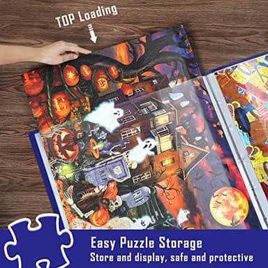 HXMARS Puzzle Storage Folder for 1000-Pieces: Large Capacity Jigsaw Puzzles Organizer Portable with 20 Pockets, Dustproof & Protective Puzzle Accessory - Image 4