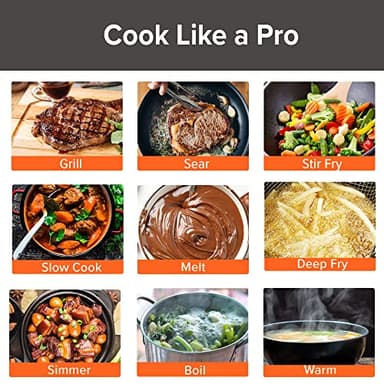 Nuwave Double Induction Cooktop, Powerful 1800W, 2 Large 8” Heating Coils, Independent Controls, 94 Temp Settings from 100°F to 575°F in 5°F Increments, 2 x 11.5” Shatter-Proof Ceramic Glass Surface - Image 2