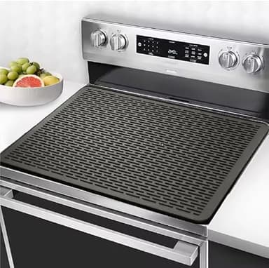 Stove Top Cover for Electric Stove - Silicone Stove Mat for Glass Top, Glass Cooktop Protector, Drying Mats For Kitchen,Oven Covers for Electric Stove (Black,28 x 20) - Image 1