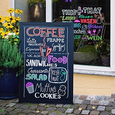 Liquid Erasable Chalk Markers Pens - 12 Colors Washable & Wet Erase Neon Makers for Blackboard, Chalkboard Signs, Glass Window, Graduation Celebration School Kids Art for Cars - Image 8