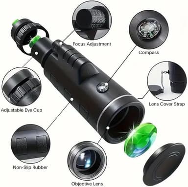 40x60 monocular Telescope, Suitable for Adults and Children, for Bird Watching, Hiking, and Concert Tours, with Phone Clip and Stand - Image 6
