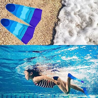 Fadgesy Swimming Training Fins,Comfortable Silicone Flippers for Swimming and Diving,Size Suitable Kids Girls Boys Adult (Small, SixColorful-G) - Image 8