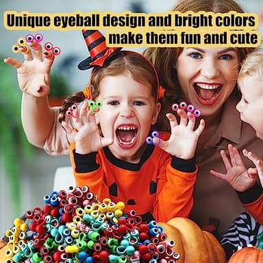 100 PCS Eye Finger Puppets Toys Set, Wiggly Eyeball Finger Puppet Eye On Rings for Kids, Party Favors for Boys Girls - Image 4