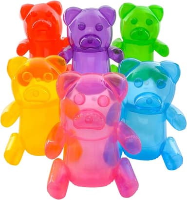 Candyland Party Decorations - 24-Inch Tall Inflatable Gummy Bears - 6 Pack - Vibrant Colors for Candy Themed Parties - Image 2