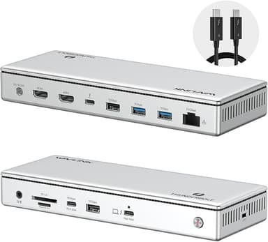 WAVLINK Thunderbolt 4 Hub with Dual HDMI 4K@60Hz,100W Charging, Thunderbolt Certified, 13-in-1 Thunderbolt 4 Dock Dual Monitor Single 8K Output for Windows or Mac, 4X USB, 2.5G Ethernet,SD/MicroSD - Image 1