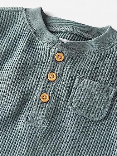 little planet by carter's Baby 2-piece Set made with Organic Cotton, Aqua Slate, NB - Image 3