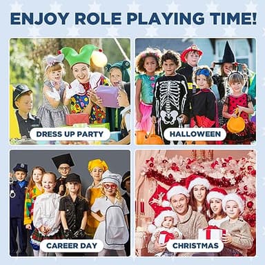 Tepsmigo Police Costume for Kids, Police Uniform for Kids with Police Uniform, Recorder, Shoulder Police Lights, Halloween Costume for Boys Girls, Role Play Kit for Boys Girls - Image 7