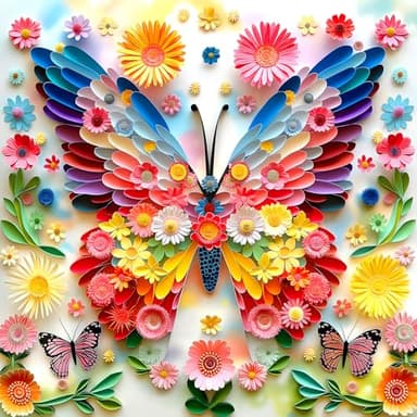Puzzles for Adults 500 Pieces Colorful Butterfly FlowerJigsaw Puzzles 500 Pieces Difficult Fun Paper Art Unique Beautiful Family Puzzle Challenging Games Gift for Teens Kids Adults (20"x20") - Image 1