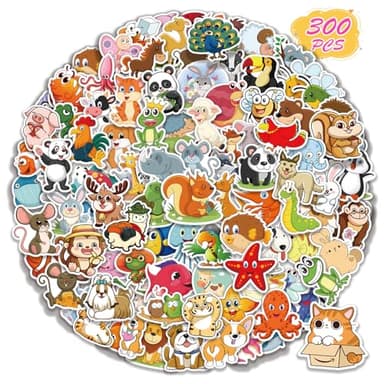 300 PCS Water Bottle Stickers for Kids,Waterproof Vinyl Animal Stickers for Kids,Skateboard,Laptop Stickers for Girls Boys Classroom Prizes - Image 7
