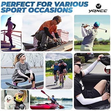 YQXCC 4 Pairs Arm Sleeves, Cooling UV Sun Protection Sports Compression Sleeves for Men Women, Golf Basketball Arm Sleeves - Image 2