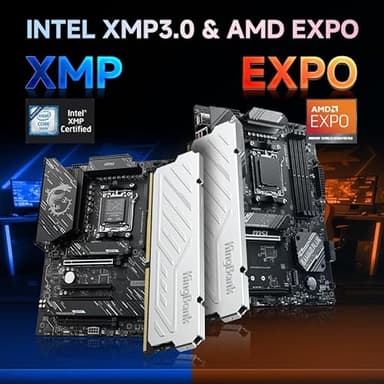 Computer Desktop Memory Ram DDR5 32GB(2x16GB) 6000MT/s CL36 1.35V Overclocking XMP 3.0 & AMD Expo with Heatsink for PC Gaming/Office/PS,Silver - Image 5