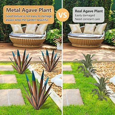 VChymm 2pcs Metal Tequila Country Sculpture DIY Tequila Plant Home Decor Country Tequila Garden Ornament Indooutdoor Statuette Patio Lawn Patio Stake Decoration Gift to The Garden 12“ - Image 6