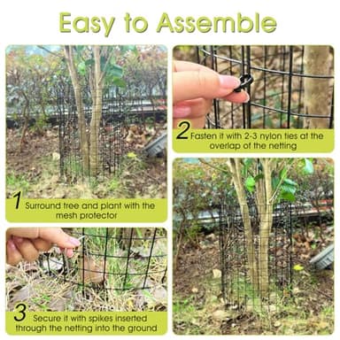 RIFNY Tree Trunk Protector Guard, Metal Tree Guards Bark Protectors with Zip Ties from Mowers Trimmers Deer, Outdoor Plant Protectors from Animals (16.5 Inch, 6 PCS) - Image 7