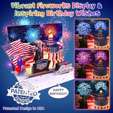 FITMITE Birthday Cards, Happy Birthday Greeting Card with Music, Lights and Blowable Candle (Blue) - Image 4