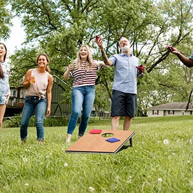 Outball Cornhole Set Corn Holes Outdoor Game Cornhole Boards Regulation Size Bean Bag Toss Game Outdoor for Adults Family Lawn Beach Outside Activities,Include Carrying Bag - Image 2