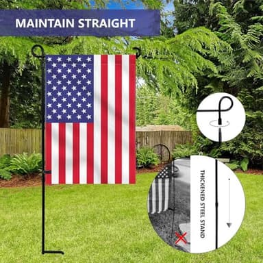YEAHOME Garden Flag Holder Stand, Premium Yard Flag Holder Weather-Proof Metal Powder-Coated Flagpole with Clip and Stopper for Christmas Garden Flag, Outdoor Garden Decor Decoration - Image 4
