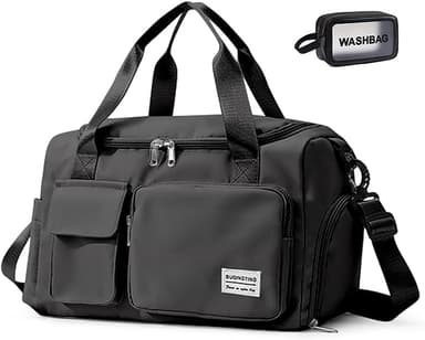 Small Gym Bag for Women, Travel Duffle Bag Carry On Weekender Bag with Shoe Compartment - Image 1