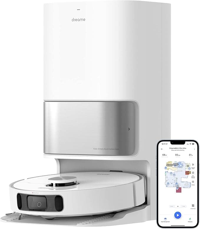 dreame L10s Ultra Robot Vacuum and Mop Combo, Auto Mop Cleaning and Drying, Self-Refilling and Self-Emptying Base for 60 Days of Cleaning, 5300Pa Suction and AI Navigation, Compatible with Alexa - Image 1