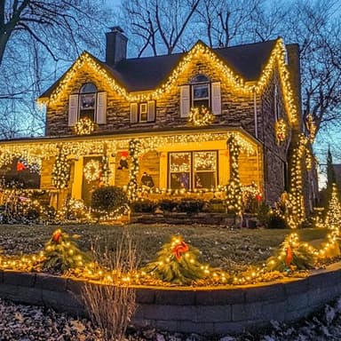 JMEXSUSS 168FT 600 LED Christmas Lights Outdoor Waterproof 8 Modes Warm White Christmas Tree Lights Plug in String Fairy Lights for Outside Indoor for Bedroom Wedding Party Holiday Xmas Decorations - Image 3