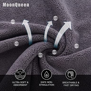 MOONQUEEN Ultra Soft Premium Washcloths Set - 12 x 12 inches - 24 Pack - Quick Drying - Highly Absorbent Coral Velvet Bathroom Wash Clothes - Use as Bath, Spa, Facial, Fingertip Towel (Grey) - Image 2