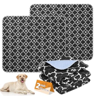 KOOLTAIL Washable Pee Pads for Dogs, 2 Packs Super Absorbent Leakproof & Non-Slip Dog Pee Pad Extra Large, Reusable Puppy Training Pads Waterproof, Pet Mat Rug for Whelping,Floor,Crate,Cats, 36"x41" - Image 1
