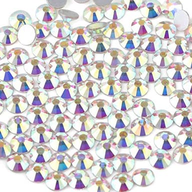 beadsland Flat Back Crystal Rhinestones Round Gems for Nail Art and Craft Glue Fix, CrystalAB (4.6-4.8mm) SS20/1440pcs - Image 1