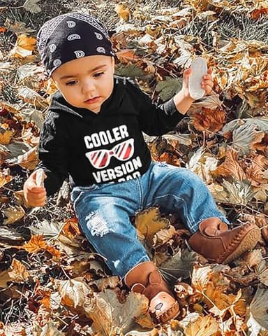 YALLET 2T 3T Toddler Baby Boy Clothes Fall Winter Outfit Sets Long Sleeve Letter Hoodies Top+Ripped Denim Pants 2pcs - Image 2