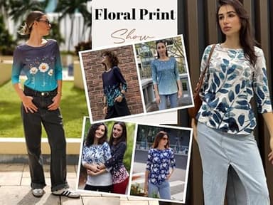 Zeagoo Leaves Print Three-Quarter Sleeve T-shirt Casual Crew Neck Top For Summer Fall Women's Work Clothing - Image 5