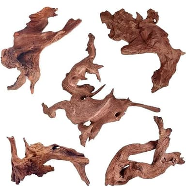 Jorewood Natural Small Aquarium Driftwood for Fish Tanks & Reptile Terrariums – 100% Safe Fish Tank Decorations, Unique Twisted Branches 5-Piece 4-8 Inch Low Tannin, Easy to Sink - Image 1