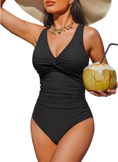 Holipick Women Tummy Control One Piece Swimsuit - Push Up Bathing Suit Full Coverage Slimming Swimwear - Image 2