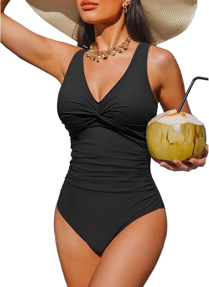 Holipick Women Tummy Control One Piece Swimsuit - Push Up Bathing Suit Full Coverage Slimming Swimwear - Image 1