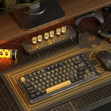 Redragon K738 Wireless Mechanical Keyboard, Gasket Mounted RGB Gaming Keyboard, 3-Mode (2.4G/BT/USB), Pre-lubed Linear Switches, 75％ Layout, 82 Keys Hot Swappable for PC/Mac - Black Gold - Image 8