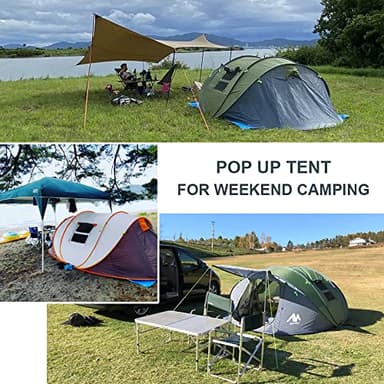 6 Person Easy Pop Up Tents for Camping - AYAMAYA Double Layer Waterproof Instant Tent with Vestibule & Porch, Large Size Family Automatic Setup 4-6 People Hiking (Poles Included) - Image 8