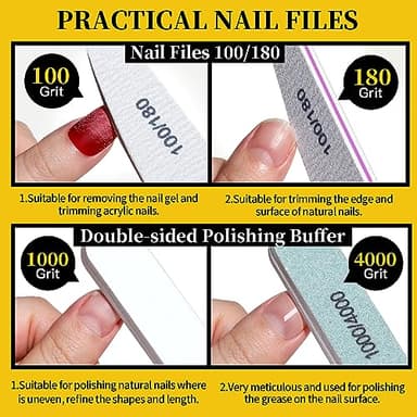 FANDAMEI Nail Care Set, Nail Files 100/180, Nail Buffer Block, Cuticle Tools, Nail Cuticle Nippers, Cuticle Trimmer, Cuticle Pusher, Manicure & Pedicure Kits, Toenail File, Yellow - Image 3
