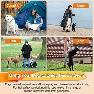 Mi Metty Dog Tie Out Cable,50ft Dog Lead-Heavy Duty Tie Out Cable for for Large Dogs Up to 125lbs-Dog Chain for Yard-Outside Dogs Runner Tether Line - Image 6