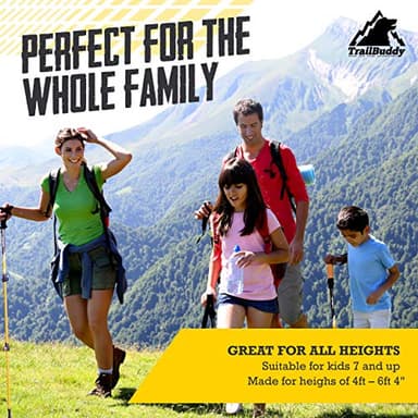 TrailBuddy Trekking Poles – Lightweight 7075 Aluminum Hiking Poles for Women, Men & Seniors – Collapsible Walking Sticks for Travel, Trails & Balance - Image 7