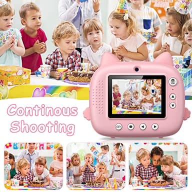 Kids Camera Instant Print, 3.0" HD Screen Kids Instant Cameras, Christmas Birthday Gifts for Girls Boys 3 4 5 6 7 8 9 10 Year Old, Portable Toddler Travel Toys with 32GB Card & 3 Rolls Printer Paper - Image 4